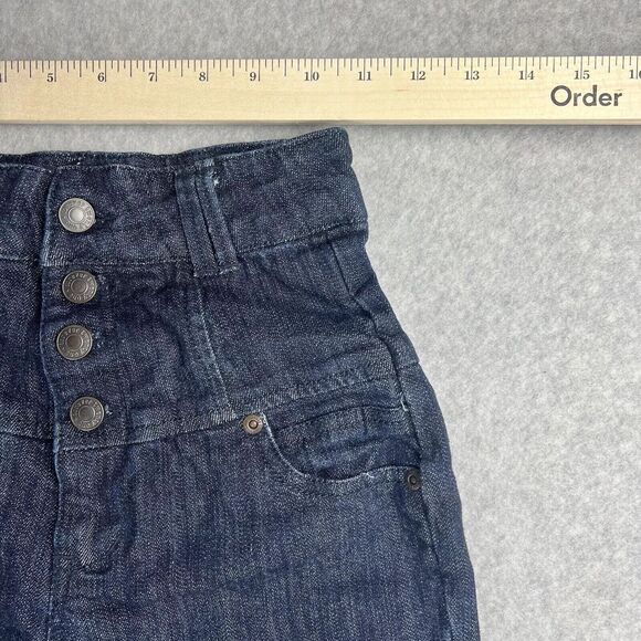 Forever 21 Jeans Slim Straight Dark Wash Denim High Waist Corset Twee - Picture 6 of 12